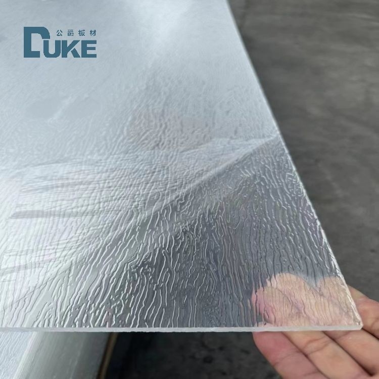Resistência química Pedra texturizada Transparente em forma de V Lata acrílica listrada em 6 mm 10 mm Espessura e design durável