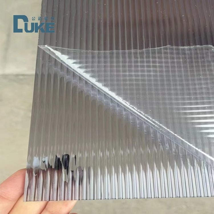 Resistência química Pedra texturizada Transparente em forma de V Lata acrílica listrada em 6 mm 10 mm Espessura e design durável