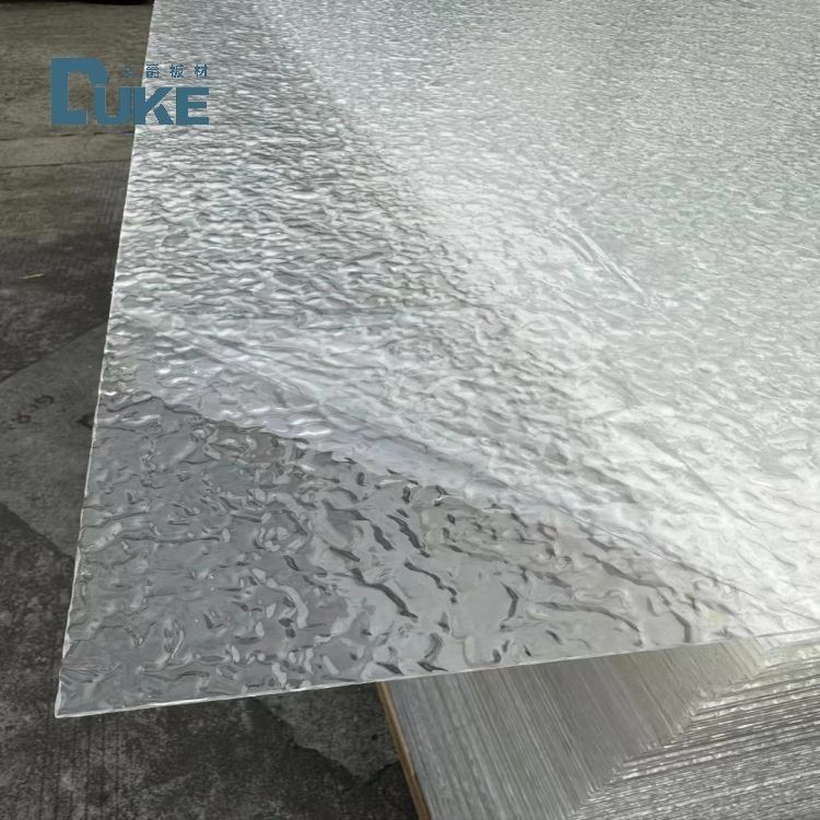 Resistência química Pedra texturizada Transparente em forma de V Lata acrílica listrada em 6 mm 10 mm Espessura e design durável