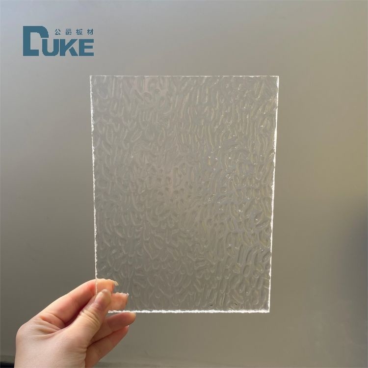 Resistência química Pedra texturizada Transparente em forma de V Lata acrílica listrada em 6 mm 10 mm Espessura e design durável