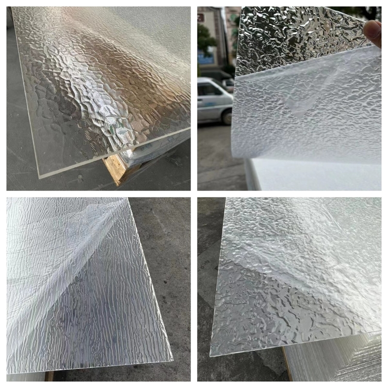 Folha acrílica de textura de cor de duque para decoração de interiores de salas folha prismática padronizada