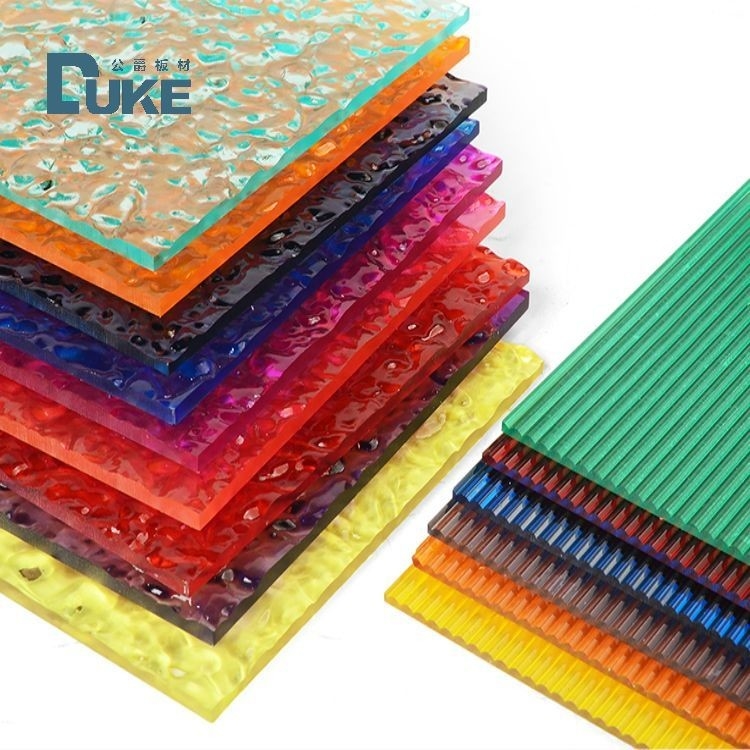 Folha acrílica de textura de cor de duque para decoração de interiores de salas folha prismática padronizada