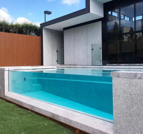 Custom Large Size Clear Acrylic Pool Wall para Infinity Edge Piscina Hotel Villa Resort