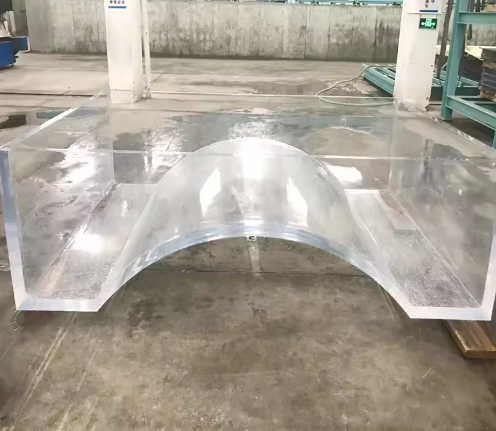 Sistema de painéis de parede de acrílico transparente para piscina de borda infinita Serviço de fabricação personalizado e corte CNC