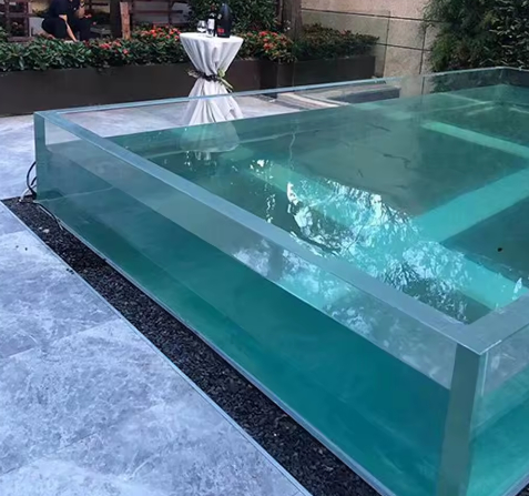Custom Large Size Clear Acrylic Pool Wall para Infinity Edge Piscina Hotel Villa Resort