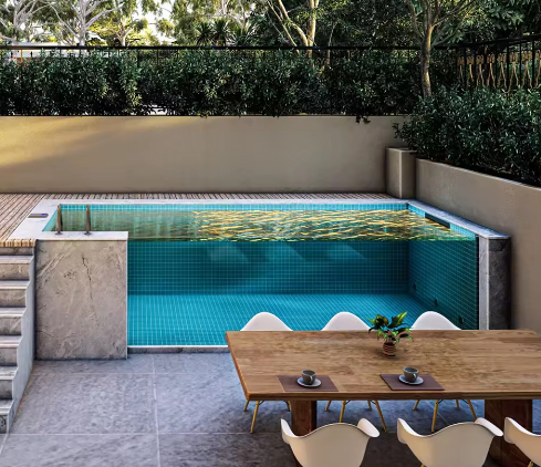 Custom Large Size Clear Acrylic Pool Wall para Infinity Edge Piscina Hotel Villa Resort