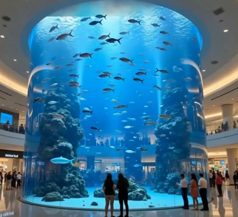 Aquário de alta transmissão Decorativo sólido folha acrílica espessa / parede acrílica de plástico aquários de aquário de peixe