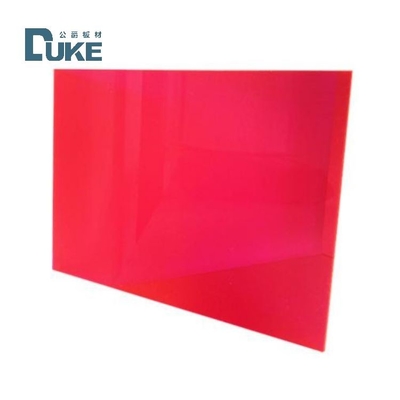 Resistência UV Fluorescente Transparente Vermelho / Rosa Acrílico Cast Perspex Folha Para Publicidade